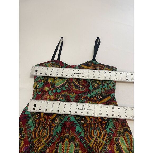 Nanette Lepore Kharma Dress Silk Metallic Brocade Party Cocktail Green Red Sz 6 - Picture 4 of 7